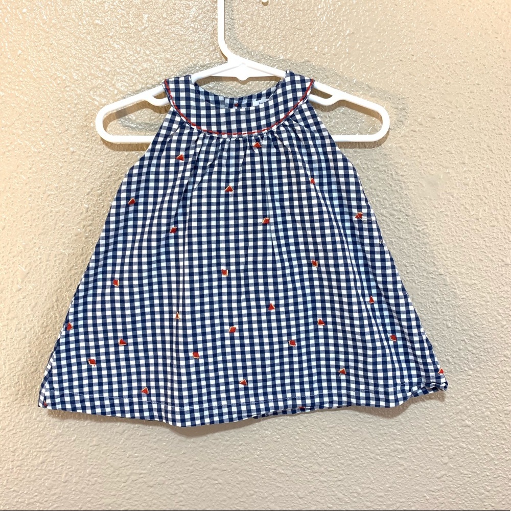 Blue and White Gingham Kids Casual Dress